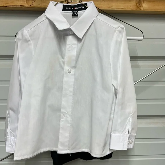 Boys 3 piece black suit and white shirt
